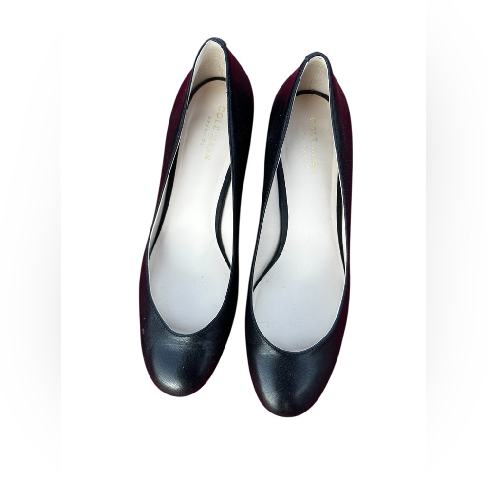 Cole Haan Grand Black pump block heel round toe EUC SIZE 8 - Picture 2 of 9